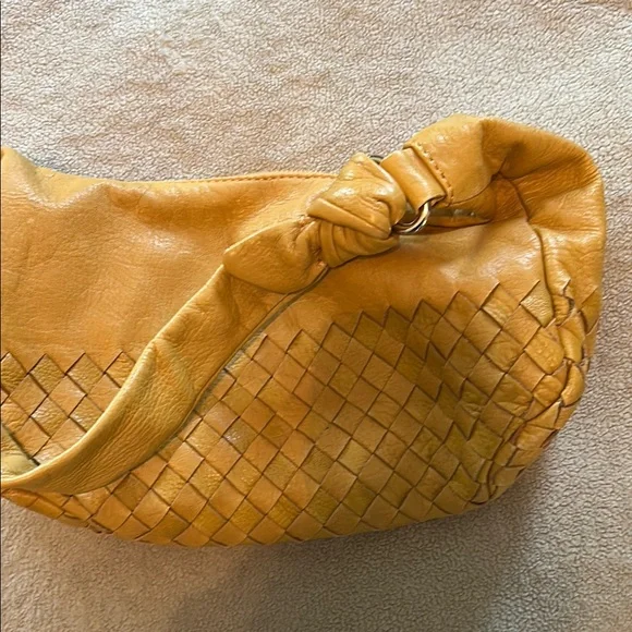 Elliott Lucca Mustard color Hobo Bag with Woven Design - Picture 5 of 9